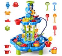 3 in 1 Flower Shape Water Table with Pump for Toddler Kids Ages 3-5 4-8, Summer Outdoor Toys Kids Beach Toys Water Play Sensory Table, Birthday Party Gifts for Toddler Boys Girls Ages 3 4 5 6 7 8