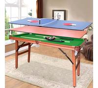 3-in-1 Foldable American Pool Table For Home - Play Pool, Ping Pong & Dining Table(C1-1.8m)