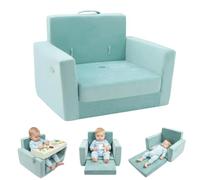 3 in 1 Foldable Baby Sofa Bed, Toddler Training Chair with Play Tray