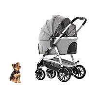 3 in 1 Foldable Pet Stroller for Small Medium Dogs Cats Dog Stroller with Detachable Carrier, Push Button, Luxury Pet Gear Stroller for Puppy Travel