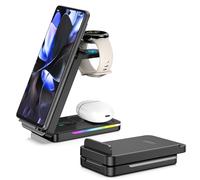 3 in 1 Foldable Wireless Charger for Google Pixel 10 Pro/10/9 Pro/9/8/7/6 | Wireless Charger For Samsung Phone/Google Buds Pro 2, 3 in 1 Foldable Charging Station for Pixel Watch 3/2(Not for Watch 4/1)