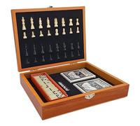 3 in 1 Foldable Wooden Chess Set for Travel Board Chess