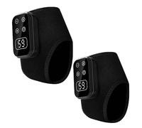 3 in 1 Foot Massager, Rechargeable Ankle and Heated Foot Massager, Heated Feet Pad with 3 Massage Modes & 5 Heat Levels, Foot Heating Pad for Pain and Circulation, Heel, Sole, Arch (B-Black, 2pcs)