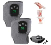 3 in 1 Foot Massager, Rechargeable Ankle and Heel Massager, Heated Feet Pad with 3 Massage Modes & 5 Heat Levels, Portable Cordless Therapy Foot Massagers for Pain and Circulation (A-Grey, 2pcs)