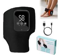 3 in 1 Foot Massager, Rechargeable Ankle and Heel Massager, Heated Feet Pad with 3 Massage Modes & 5 Heat Levels, Portable Cordless Therapy Foot Massagers for Pain and Circulation (C-Black, 1pc)
