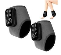 3 in 1 Foot Massager, Rechargeable Ankle and Heel Massager Pad with Heat, 5 Massage Modes & 6 Heat Levels Adjustable, Portable Cordless Therapy Foot Massagers for Pain Relief &Circulation (Grey-2PCS)