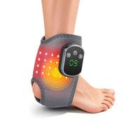 3-in-1 Foot Massager with Red Light, Heat & Vibration, Wireless Foot Massager for Blood Circulation & Neuropathy, 3 Vibration Modes & 5 Heat Settings, Portable Foot Massager for Home & Travel (Grey)