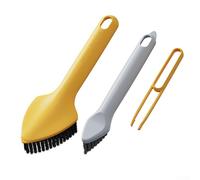 3 In 1 For Household Cleaning Brush Set Featuring Long Handle For Reaching Tight Spaces (Yellow)