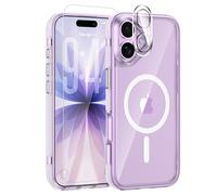 3-in-1 for iPhone 17 Case with Screen Protector & Camera Cover, N52 Magnetic Phone Case Compatible with MagSafe, Non-Slip Matte Bumper with Crystal Clear Back, Anti-Scratch Protective Slim Kit