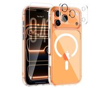 3-in-1 for iPhone 17 Pro case with Screen Protector & Camera Cover, N52 Magnetic Phone Case Compatible with MagSafe, Non-Slip Matte Bumper with Crystal Clear Back, Anti-Scratch Protective Slim Kit