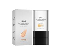 3-in-1 Foundation Stick With SPF 50+, Portable Foundation, Hydrating Anti Wrinkle Non-Sticky Matte Finish Sun Protection for Face, Full Coverage Makeup Concealer For All Skin Types (Light brown)