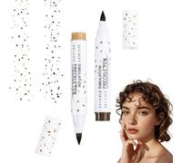 3-in-1 Freckle Pen, 2 Pcs light & Dark Brown Freckle Makeup Pen,Easy to Color & Waterproof Long-Lasting Soft Spot Pens,Dual-Use Eyebrow Pencil & Eyeliner for Effortless Sunkissed Makeup