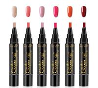 3 In 1 Gel Nail Polish Pen,6pcs Nail Polish Pens,5ml Nails Varnish Pens,Nail Gel Pens,Smooth and Dries Quickly,Easily Create Nails Shapes and Let You Experience Lasting Beauty