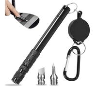 3 in 1 Golf Accessories, Golf Clubs Groove Sharpener Retractable Cord 22 Inch Fit for U V Grooves,Aluminium Golf Clean Tool with Buckle for Easier Carry, Golfs Present For Men