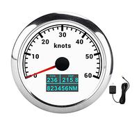 3 In 1 GPS Tachometer COG TRIP Display 60 Knots IP67 Stepping Motor High Sensitivity Revolution Meter for Cars Trucks Boats (White Dial)