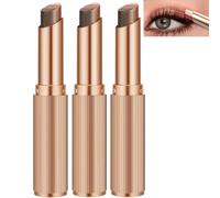 3-in-1 Gradient Eyeshadow Stick, 3 Color Cream Eye Shadow Stick Waterproof Long Lasting, Matte & Shimmer Neutral Brown Nude Eye Makeup Pen, Beginner Friendly One Step Quick Daily Eye Look (3PCS)