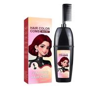 3-in-1 Hair Dye Comb for Women and Men, Herbal Hair Color Shampoo for Gray Hair Coverage, Easy No-Mix At-Home Salon Hair Coloring Kit, Instant Root Touch-Up Brush, 200ml (Retro Red)
