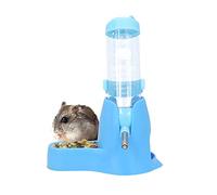 3 in 1 Hamster Hanging Water Bottle Pet Auto Dispenser with Base for Dwarf Hamster Mouse Rat Hedgehog (125ML, Blue)