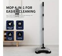 3 In 1 Hand Push Floor Sweeper With Mop And Dustpan Set 110X30.5X5 Cm For Hard Floors Not Suitable For Carpet