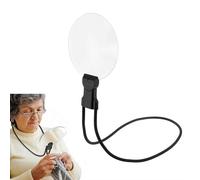 3 in 1 Hands Free Magnifying Glass with Led Light, Flexible Magnifying Glass for Reading, DIY Free Rotating Neck Wear Magnifier for Sewing, Cross Stitch, Repair (Black 1pcs)