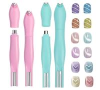 3-In-1 Heart Shape Round Line Shape Nail Art Magnet Pen, Double-Head Detachable Magnetic Nail Pens, 2025 Newmagnetic Upgrade Art Tool for Cat Eye Gel Polish, French Tip Tool Home Diy (Green+Pink)
