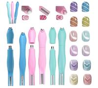 3-In-1 Heart Shape Round Line Shape Nail Art Magnet Pen, Double-Head Detachable Magnetic Nail Pens, 2025 Newmagnetic Upgrade Art Tool for Cat Eye Gel Polish, French Tip Tool Home Diy (Blue+Pink+Green)