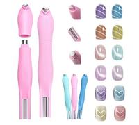3-In-1 Heart Shape Round Line Shape Nail Art Magnet Pen, Double-Head Detachable Magnetic Nail Pens, 2025 Newmagnetic Upgrade Art Tool for Cat Eye Gel Polish, French Tip Tool Home Diy (Pink-1PC)