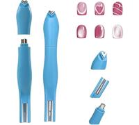 3-in-1 Heart Shape Round Line Shape Nail Art Magnet Pen, Heart Magnet for Cat Eye Gel Polish, Upgrade Magnetic Nail Art Tool, French Tip Decoration Tool, for DIY Home Salon (Blue)