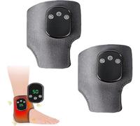 3 in 1 Heated Foot Massager Triple Therapy, 3 Vibration Modes 5 Heating Levels, Touch Control USB Rechargeable for Foot Pain Relief, Portable Home Office Use, Perfect Gifts for Family (grey-a-2pcs)