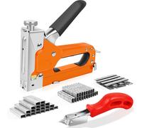 Amtech 3-in-1 Staple Gun & Brad Nailer, Adjustable Impact, Storage Case Included