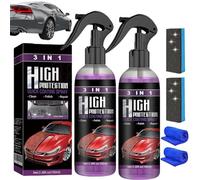 3 in 1 High Protection Quick Car Coating Spray,2025 New Scratch Nano Repair Spray,Ceramic Coating Fortify Quick Coat Car Wax Polish Spray, Scratch Repair Wax for Card,Car Ceramic Coating Agent (2 Pcs)