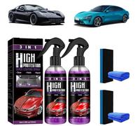 3 In 1 High Protection Quick Car Coating Spray - Advanced Car Ceramic Coating Spray for a Waterless Wash & Showroom Shine, Quick Coat Car Wax Polish Spray for Cars & RVs (2 x 100ml)