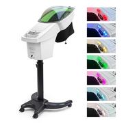 3 in 1 Hooded Hair Steamer for Salon Dye Perm Scalp Treatment 7 Color White | Ozone, Dual Atomizer Plates, Copper Heating Element, Waterproof PCB, Double Water Tank, Rapid Mist Generation 700W/50Hz