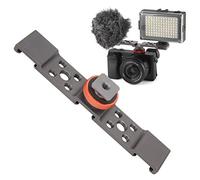 3 In 1 Hot Shoe Mount, Hot Shoe Bracket Extension Rod Universal Hot Shoe Adapter for Cell Phone Camera Aluminum Photography Accessories (Gray)
