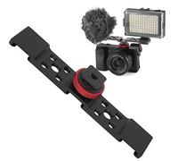 3 In 1 Hot Shoe Mount, Hot Shoe Bracket Extension Rod Universal Hot Shoe Adapter for Cell Phone Camera Aluminum Photography Accessories (black)