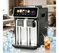 3-in-1 Ice Maker, Countertop Machine with 15kg Daily Output, 5 Dispensing Modes for Milk, Honey, Coffee, Cola, Cocktail, 48dB Quiet for Home Parties (Gun gray)
