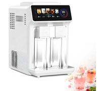 3-in-1 Ice Maker Slush Machine, High Output 15kg/24h, 5 Dispensing Modes for Milk, Honey, Coffee, Cola, Cocktail, 48db Quiet Operation, Ideal for Coffee Shops and Parties (White Touch)