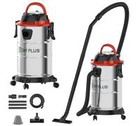 3 In 1 Industrial Wet and Dry Vacuum Cleaner, 19000pa Powerful Suction Bagless Vacuum Dust Extractor With 4 Caster Wheels, HEPA Filter, Crevice Nozzle, Professional Electric Wet Dry Vac for Workshop