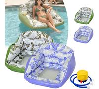 3-In-1 Inflatable Pool Lounge Chair, Floating Chairs for Pools, Pool Seat With Cup Holder for Parties Outdoor Summer Water Games (2pc b)