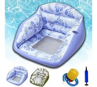 3-in-1 Inflatable Pool Lounge Chair for Adults, U-Shaped Water Sofa Float with Cup Holder & Cooling Mesh Seat, Heavy Duty Floating Hammock for Lake Beach River Party Summer Vacation