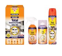 3-in-1 Insect and Germ Killer Kit - Fogger Bomb 150ml, Germ & Insect Spray 500ml, Total Insect Spray 300ml - Kills Flies, Ants, Wasps, Mosquitoes - Indoor Outdoor Use