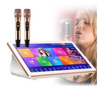 3-in-1 Karaoke Machine with 18.5" Touchscreen, 2 Wireless Microphones, Cloud Song Updates & Lyrics Display for Home Party & Bar
