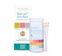 3-in-1 Ketone + pH + Uric Acid Urine Keto Test Strips (100ct) by Dr. Anna Cabeca - Ketosis Test Kit for Ketogenic, Low-Card, Alkaline Diets