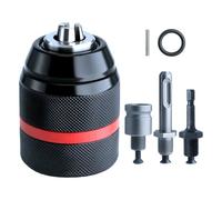 3-in-1 Keyless Drill Chuck Adapter, Converts Your Tool to Accept 1/4" Hex, 1/2" Sq & 3/8" SDS-Plus Bits, 1/2"-20 UNF Thread