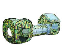 3 in 1 Kids Play Tent Tunnel Camouflage Toys Tent Baby Square Cubby Teepee Tunnel Crawling Tent Sets Children Outdoor Indoor Playhouse Hut