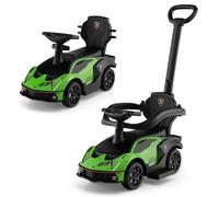 3 in 1 Kids Ride on Push Car Licensed Lamborghini Push Along Car Baby Stroller COSTWAY Green One Size