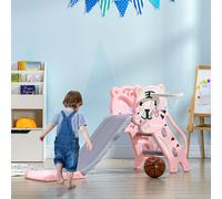 3 in 1 Kids Slide for Indoor Use with Basketball Hoop, Basketball AIYAPLAY Pink One Size