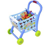 3 in 1 Kids Supermarket Shopping Trolley - Childrens RolePlay Set with Food & Money Accessories - Light Up Handle & Realistic Sounds Interactive Toy