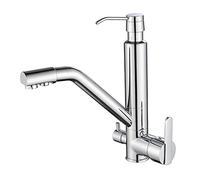 3 in 1 Kitchen & Bathroom Mixer Tap with Soap Dispenser Single Handle Hot & Cold Water Faucet Modern Design Durable Single Hole Installation