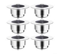 3-in-1 Kitchen Sink Strainer and Stopper, Drain for 70mm-86mm Sinks, ABS Food Waste Catcher with Odour Isolation, Easy Clean(6PCS)